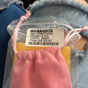 Pink Moissanite 2ct ring Sz 8